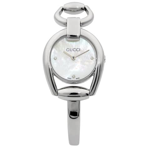 orologio gucci ya139506|Gucci Horsebit Stainless Steel MOP Diamond Dial Quartz Ladies .